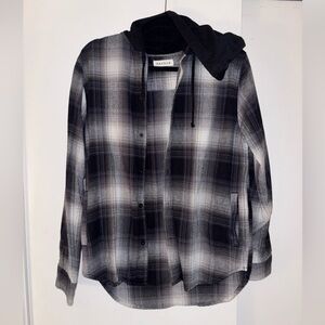PacSun Black & White Plaid Button Up